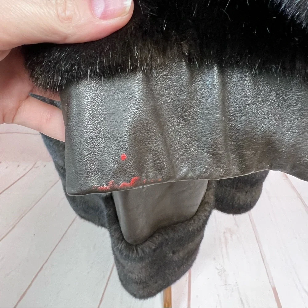 Vintage Russian Princess Leather Faux Fur Corset Penny Lane Coat